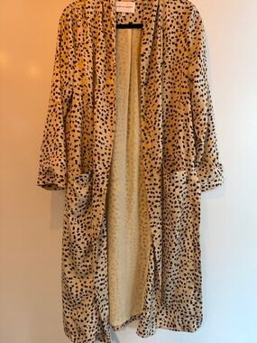 Cupcakes and cashmere Leopard Print Duster jacket
